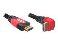 Kábel HDMI s ethernetom - HDMI s pinmi (male) do HDMI s pinmi (male) - 1 m - uhlový konektor