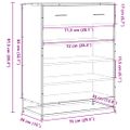 vidaXL Skrinka na topánky, tmavý dub 75x38x97,5cm kompozitné drevo+kov