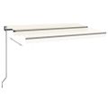 vidaXL Automaticky zaťahovacia markíza 450x350 cm krémová