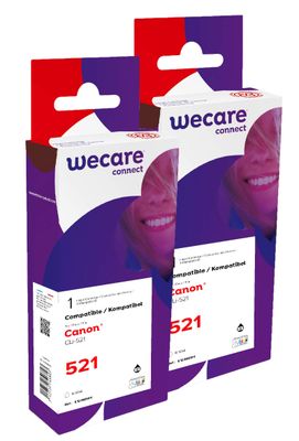 WECARE ARMOR sada ink kompatibilná s CANON CLI521BK 2x10,5 ml, čierna, CLI-521 BK