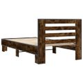 vidaXL Posteľný rám dymový dub 90x200 cm kompozitné drevo a kov