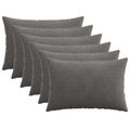 vidaXL Poťah na podložku 6 pcs HEERLEN Tmavosivá 50 x 75 cm manšestr