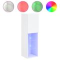 vidaXL TV skrinky s LED svetlami 2 ks biele 30,5x30x102 cm