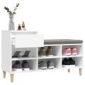 vidaXL Botník biely 102x36x60 cm spracované drevo