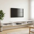 vidaXL Nástenný TV kabinet Nástenná montáž Biela 220 x 28 x 21 cm