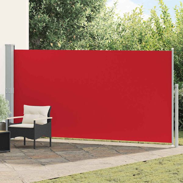 vidaXL Zaťahovacia bočná markíza na terasu 170x500 cm, červená