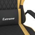 vidaXL Masážna herná stolička čierna a zlatá umelá koža