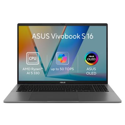 ASUS Vivobook S16/M3607KA-OLED056WZ/AI5-330/16''/WUXGA/32GB/512GB/AMD int/W11H/Gray/2R