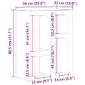 vidaXL Servírovacia skriňa ELST Staré drevo 59 x 35 x 80.5 cm