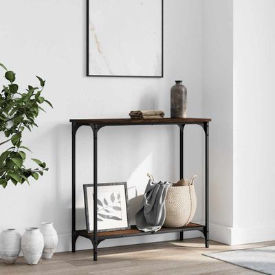 vidaXL Konzolový stolík hnedý dub 75x30,5x75 cm kompozitné drevo