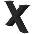 vidaXL Nohy konferenčného stolíka v tvare X, 2 ks, čierne, 70 x (42-43) cm, oceľové