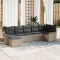 vidaXL Súprava záhradných pohoviek 7 ks Svetlosivá polyratan