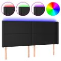 vidaXL Čelo postele s LED čierne 183x16x118/128 cm umelá koža