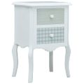 vidaXL Nočný stolík biely a sivý 43x32x65 cm MDF