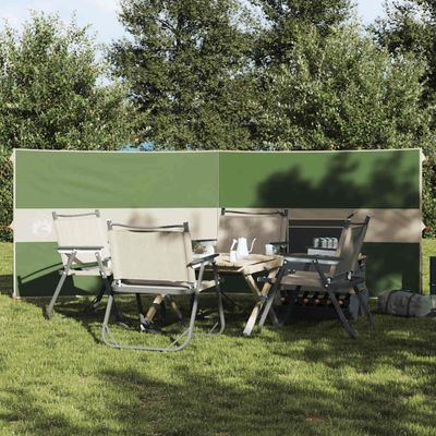 vidaXL Kempingový vetrolam zelený 344x120 cm vodeodolný