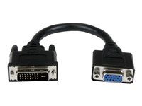 DVI-I Male to VGA Female Dongle Adapter (DVIVGAMF8IN) - Adaptér VGA) - DVI-I (M) do HD-15 (VGA) (F) - 20 cm - krídlové skrutky - čierna