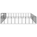 vidaXL Ohrádka pre psov 46 panelov čierna 50x100 cm práškovaná oceľ