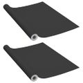 vidaXL Samolepiace tapety na nábytok 2 ks, čierne 500x90 cm, PVC