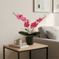 vidaXL Umelá rastlina orchidea Červená 36 x 10 x 30 cm