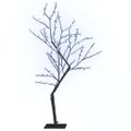 vidaXL Vianočný stromček 128 LED modré svetlo kvety čerešne 120 cm