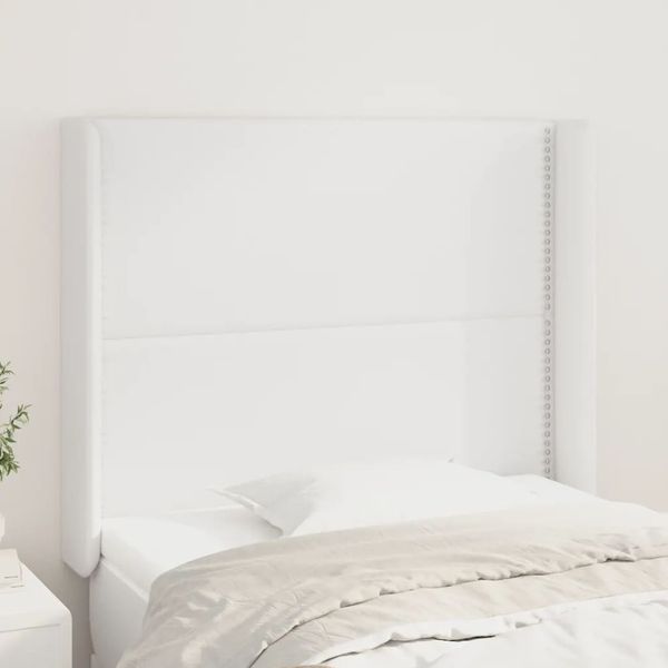 vidaXL Čelo postele so záhybmi biely 103 x 16 x 118/128 cm umelá koža