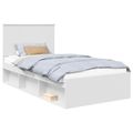 vidaXL Rám postele Biela 100 x 200 cm Masívne borovicové drevo