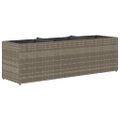 vidaXL Záhradné kvetináče 3 nádoby 2 ks sivé 105x30x32 cm polyratan