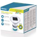 Bestway Plávajúce solárne svetlo s LED pásikmi Biela Ø 7,6 cm PC a ABS