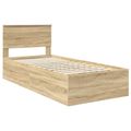 vidaXL Rám postele Sonoma dub 75 x 190 cm Kompozitné drevo