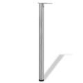 vidaXL Stolové nohy s nastaviteľnou výškou, brúsený nikel 870 mm 4 ks