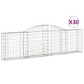 vidaXL Oblúkové gabionové koše 30ks 300x30x80/100cm pozinkované železo