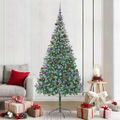 vidaXL Umelý vianočný stromček s 300 LED-i Zelená 210 cm PVC a oceľ