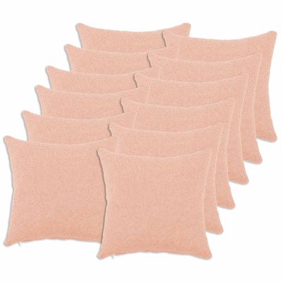 vidaXL Poťah na podložku 12 pcs HEERLEN Ružová 45 x 45 cm Bouclé