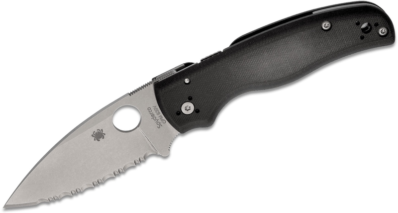 Spyderco C229GS Shaman vreckový nôž 9 cm, čierna, G10, Stonewash, zúbkovanie
