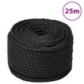 vidaXL Pracovné lano čierne 20 mm 25 m polypropylén