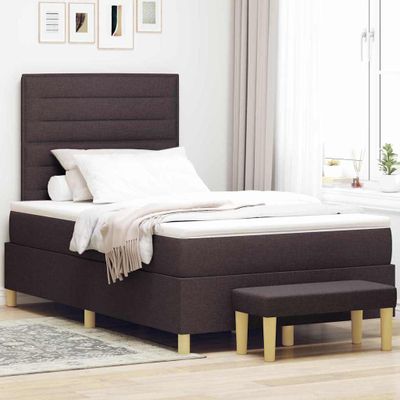vidaXL Posteľ s pružinovým rámom Tmavo hnedá 200 x 120 cm látka