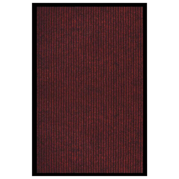 vidaXL Rohožka pruhovaná červená 80x120 cm