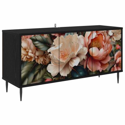 vidaXL TV skrinka BORNE 102 x 33 x 51 cm Čierny dub Kompozitné drevo