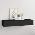 vidaXL Nástenná zásuvková polica čierna 60x23,5x10 cm MDF