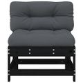 vidaXL Rohové pohovky s vankúšmi 2 ks čierne borovicový masív