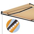 vidaXL Ručne zaťahovacia markíza s LED 300x250 cm žlto-biela