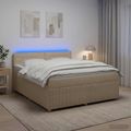 vidaXL Posteľ boxspring s matracom Krémová 140 x 200 cm Látka