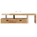 vidaXL TV stolík (118-195) x 30 x 40 cm, surové mangové drevo