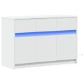 vidaXL TV stolík s LED biely 91x34x61 cm kompozitné drevo