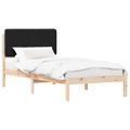 vidaXL Rám postele s čalúneným čelom Čierna 90 x 200 cm