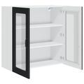 vidaXL Nástenný sklenený kabinet PORTO Čierna 80 x 31 x 80 cm