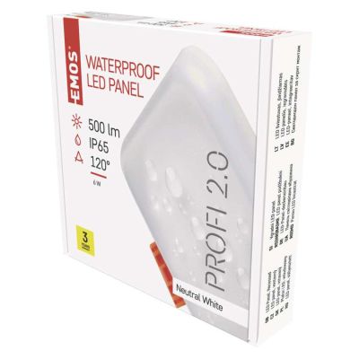 LED panel VIXXO 75×75, štvorcový vstavaný biely, 6W neutr. b.,IP65