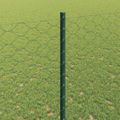 vidaXL Hexagonálny plot s stĺpom 50 x 1,4 m PVC potiahnutá oceľ Zelená