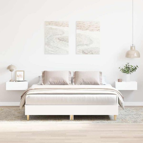 vidaXL Posteľný rám bez matraca biely 150x200 cm kompozitné drevo