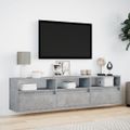 vidaXL TV nástenná skrinka s LED svetlami betónovo sivá 180x31x45 cm